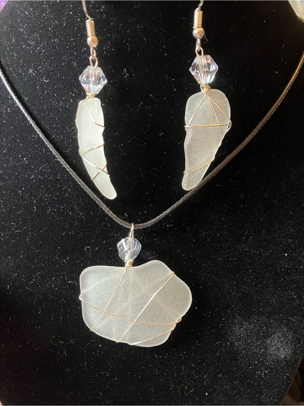 #118 handmade seaglass necklace set